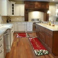 thumbnail image 5 of Loyerfyivos Red Christmas Kitchen Rugs Set of 2 Xmas Trees Snowflake Kitchen Mat for Floor Winter Holiday Non-Slip Kitchen Sink Mats Kitchen Decor Doormat（16*24 in）+Runner Rug（16*44 in）, 5 of 5