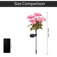 thumbnail image 5 of Solar Flower Lights Outdoor Pink Faux Roses Waterproof Outdoor Lawn Decorative Pathway Light, 5 of 6