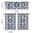 thumbnail image 6 of Boho Curtains for Kitchen or Café, 3 Panel 36 Inch Rod Pocket Drapes with Floral Print, Polyester Fabric for Farmhouse or Cottage Styling, 6 of 6