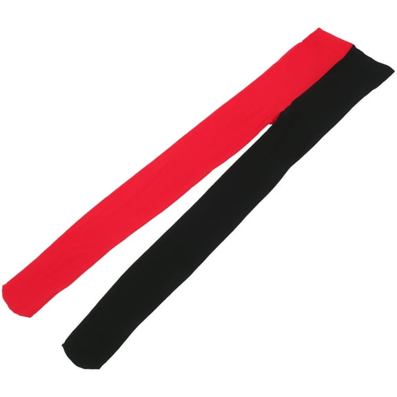 LEORX Two-color Asymmetrical Stockings Impact Look Stockings Women Tight Stocking with Hole Stripe Black 78.00X18.00X0.10CM