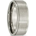 thumbnail image 4 of Titanium Brushed Center 8mm Ridged Edge Band (Size 7) Made In China tb198-7, 4 of 5