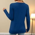 thumbnail image 4 of Thermal Tops for Women Pashm Long Sleeved V-Neck Decorative Button T-shirt Top Casual Sweatshirt Lightweight Travel Stretchable Clothes Trendy Going Out Tops for Women Soft Loose Top, 4 of 8