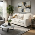 thumbnail image 4 of Hommoo Teddy Velvet 3-Seater Sofa, Plush Upholstered Living Room Couch with Ergonomic Back Support, Machine-Washable Cushion Covers, Rubber Wood & Metal Frame, White, 4 of 7