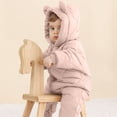 thumbnail image 5 of Odeerbi Baby Infant Boys Girls Clothes Animal Jumpsuit Winter Baby Romper Soft Winter Warm Cotton Pajamas Unisex Solid Warm Thick 2025 Long Sleeve Hooded Romper Role Play Gift Pink 6-12 Months, 5 of 6