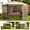 Green, variant on Pop Up Gazebo Screen Tent, 12' x 12' Hexagonal Outdoor Canopy Shelter with Mesh Walls and Detachable Side Panels, Instant Portable Screen House for Backyard, Camping, and Patio