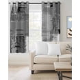 thumbnail image 2 of Grey Abstract Blackout Curtains 39 Inches Long for Bedroom, Modern Mottled Art Oil Painting Thermal Insulated Room Darkening Black Out Window Curtain Panels Grommet Drapes for Living Room, 2 of 8