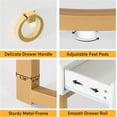thumbnail image 7 of Tribesigns 47 inch Modern Simple Computer Desk with 2 Drawers for Office Home, White Large Desktop Golden Heavy Duty Frame, Study Table Writing Desks Makeup Vanity Console Corner Tables, White Gold, 7 of 7