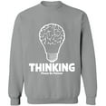 thumbnail image 2 of OXI Crewneck Sweatshirt - Thinking Please Be Patient,Basic Casual Sweatshirts for Men's and Women Fleece Sweatshirt Long Sleeve- Sport Grey 2X-Large, 2 of 2