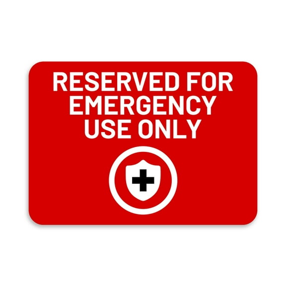 Classic Framed Plus Reserved for Emergency Use Only Door or Wall Sign | Safety and Maintenance - Small