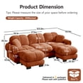 thumbnail image 3 of MIKIBAMA 103.9" Modular Sectional Sofa, U-Shaped 3-Seat Cloud Sofa with Movable Ottoman for Living Room, Orange, 3 of 11