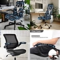 thumbnail image 2 of SCRAWLGOD Deer Skull Branch Comfortable Office Chair Slipcover with Arm Rest Covers Dustproof Swivel Chair Protector Washable High Back Chair Cover, 3 Pieces Set, S, 2 of 7