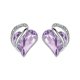 thumbnail image 3 of Pendientes de botón de cristal con forma de corazón de amor infinito para mujer, pendientes de moda plateados, regalos para mujer, pendientes llamativos para cualquier ocasión (morado claro), 3 of 4