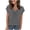 Gray, variant on Short Sleeve Tops for Women Casual Solid Color Basic T Shirt Fashion Pleated Work Office Clothes Daily Wear