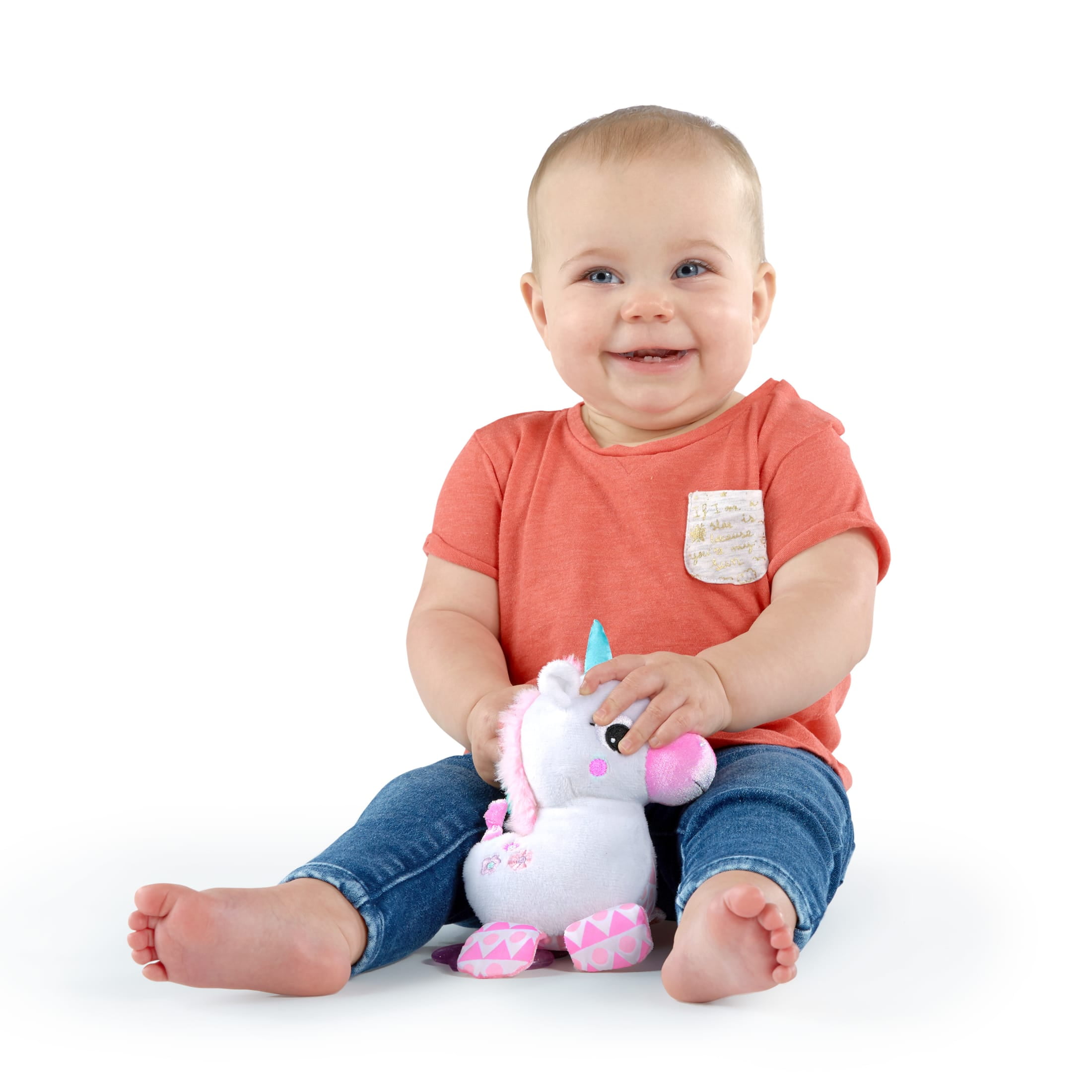 Bright Starts Sparkle & Shine Unicorn on-the-go Take-Along Clip-on Toy, Ages Newborn +