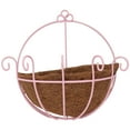 thumbnail image 4 of Raindrops Pink Iron Hanging Flower Basket for Decoration with Coir Liner Safe Durable for Patio Balcony, 4 of 8
