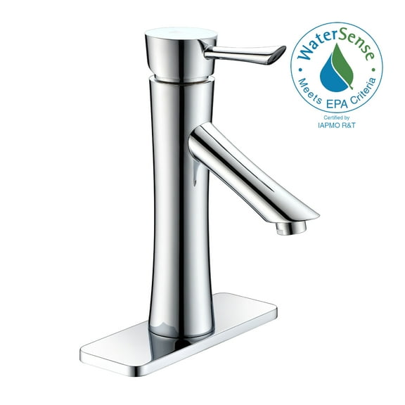 Saga Series Single Hole Single-Handle Low-Arc Bathroom Faucet in Polished Chrome