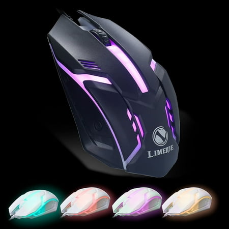 Gaming Mouse Wired, EEEkit RGB Backlit Color 1200 DPI Adjustable Comfortable Grip Ergonomic Optical PC Computer Mice for Windows Mac OS or latest