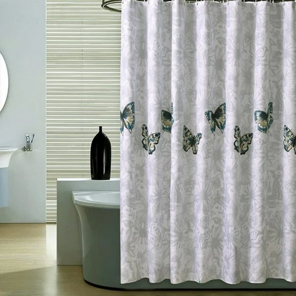 Shower Curtain 180 x 180 cm Mildew Resistant Waterproof Thick Po
