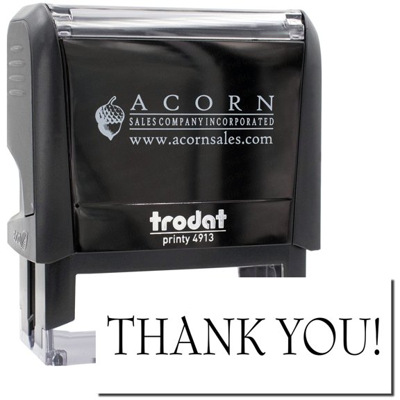 Large Self-Inking Thank You Stamp, Trodat Printy 4913, Press and Print Stamping, Impression Size 7/8" x 2-1/4", Up to 10,000 Impressions - Black Ink