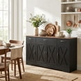 thumbnail image 2 of HOMCOM Sideboard Buffet Cabinet, 55" Farmhouse Kitchen Cabinet, Black, 2 of 10