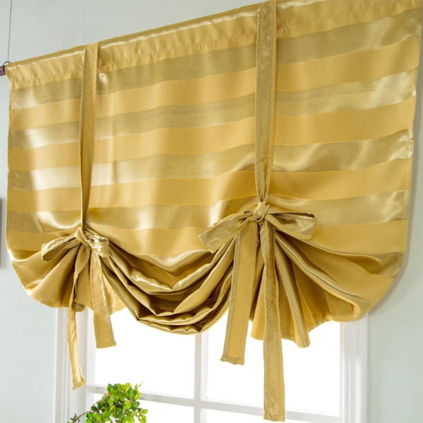 Romano Cortina De Ventana Corta Globo Voile Decoración Elegante - Tela Suave, No Se Desprende, Buena Ventilación Amarillo BLESIY Cortina Cortina Romana Blackout