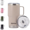 thumbnail image 1 of SIPPA Gobelet à Café Isolé avec Couvercle Rabattable – Gobelet en Acier Inoxydable Étanche – Tasse à Double Paroi pour Boissons Chaudes et Froides (Beige), 1 of 9