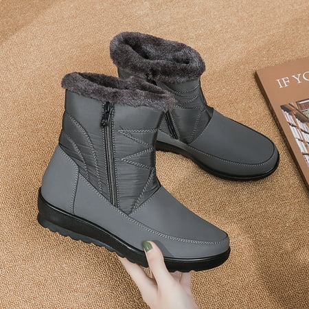 

Women s Snow Boots Winter Fur Lined Outdoor Warm And Non Slip Cotton Shoes
