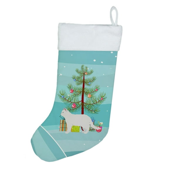 Poodle Cat #2 Cat Merry Christmas Christmas Stocking 13.5 in x 18 in