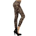 thumbnail image 3 of Lady's Printed Fashion Design Slim Yoga Leggings - Cub Markings Animal Print - Brown, 3 of 4