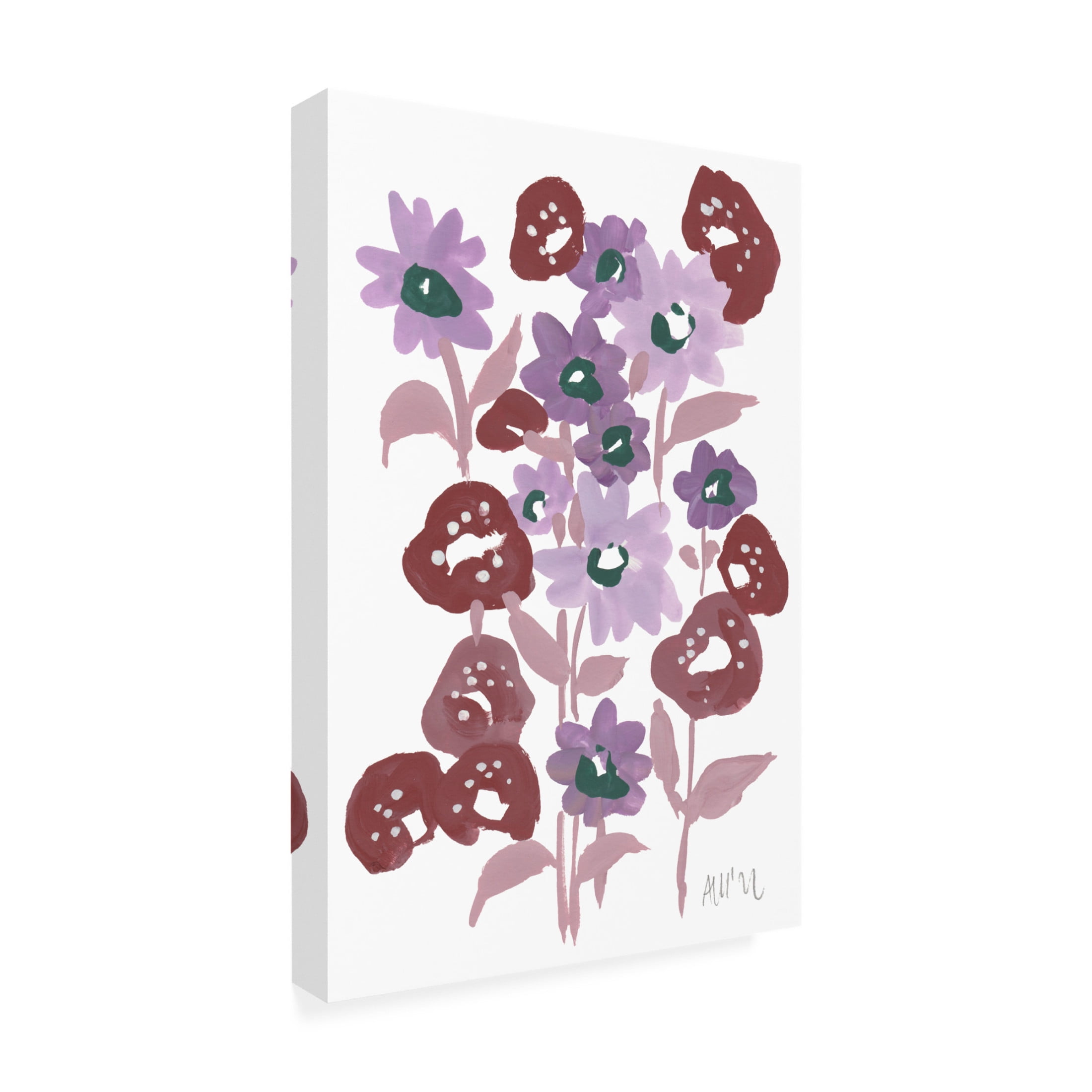 Trademark Fine Art Ania Zwara  Purple Flowerbed Canvas Wall Art