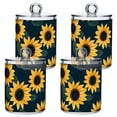 thumbnail image 2 of Yellow Sunflowers Green Leaves Translucent Plastic Cans Storage Canisters with Lid Set of 2, 2 of 7
