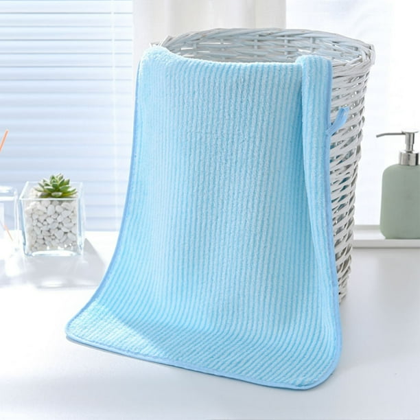 Toallas de terciopelo, toallas absorbentes de rayas gruesas, toallas faciales de rayas de colores, toallas de baño