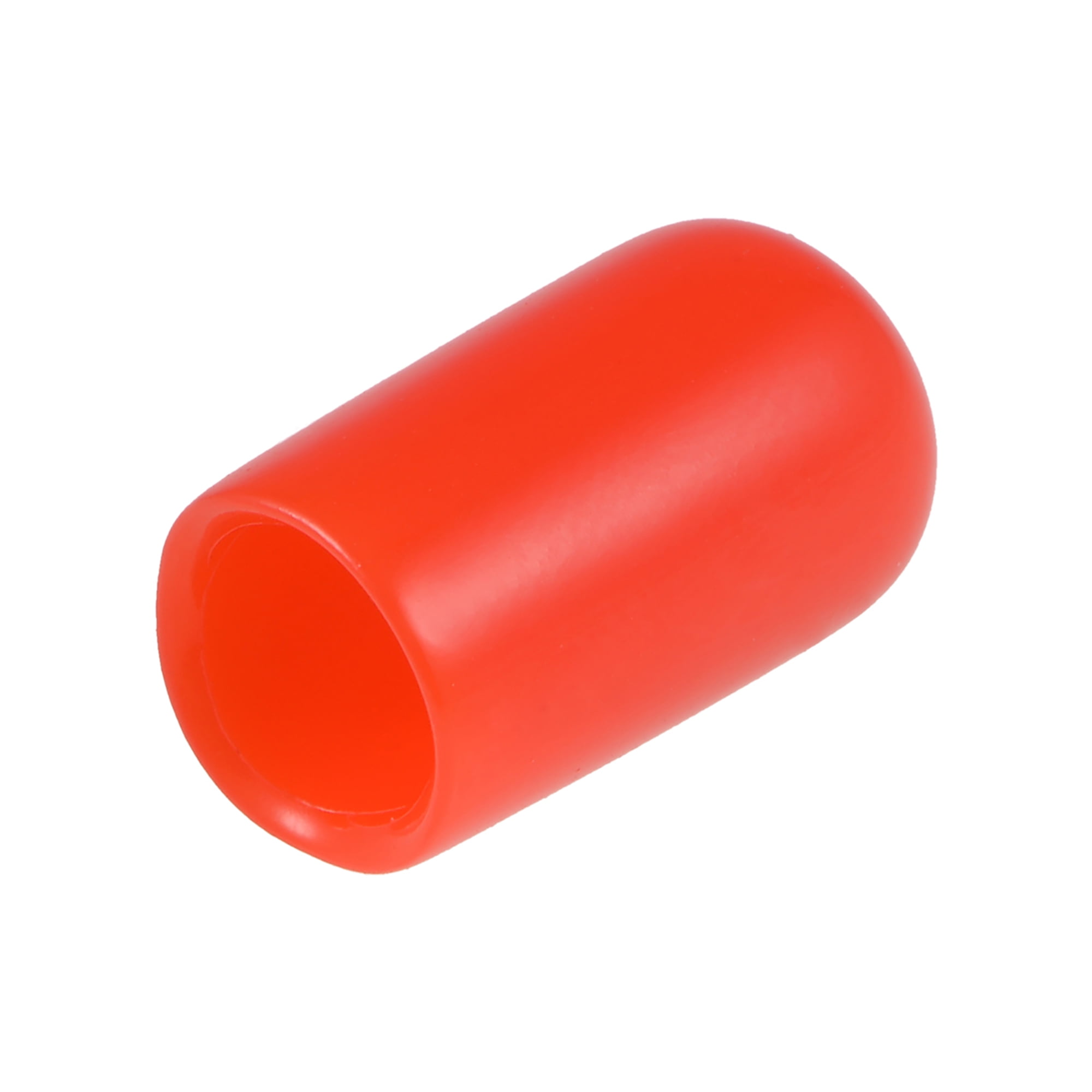 200pcs 6.5mm Round Red Vinyl End Cap Screw Thread Protectors Rubber Cover Caps