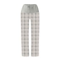 thumbnail image 3 of Jalioing Womens Pajama Pants Plaid Printed Stretch Comfy Lounge Pants Drawstring Sleep Bottoms Straight Pants, 3 of 4