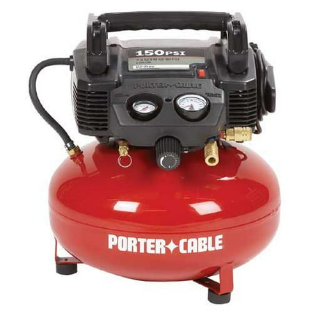 Factory-Reconditioned Porter-Cable C2002R 0.8 HP 6 Gallon Oil-Free Pancake Air Compressor (Refurbished)