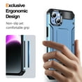 thumbnail image 4 of Decase for iPhone 15 2023 with Hidden Kickstand Case,Drop Proof Hybrid Shockproof Rugged TPU Bumper Hard PC Back Cover Anti-Scratch Case for iPhone 15,Blue, 4 of 8