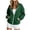 Dark Green, variant on felwors Long Sleeve Waffle Knit Zip-Up Hoodie Oversized Textured Sweatshirt with Kangaroo Pocket for Women Fall Casual Cozy Wine for Size M