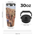thumbnail image 2 of Watercolor Brown Highland Cow Cattle Painting 30 oz Stainless Steel Tumbler with Handle， Insulated Travel Coffee Mugs Cup Gifts for Men Women Kids, 2 of 7