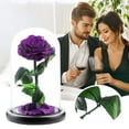 thumbnail image 2 of Ongmies Preserved Roses Gift for Her – Colorful Light-Up Rose in Glass Dome, Unique Mother's Day & Birthday Gift for Women, Perfect Love Gift for Mom, 2 of 9