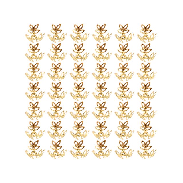 EeaseMX 400 piezas de accesorios para hacer joyas, flores ahuecadas de tres hojas, delicados pendientes, multiusos, para uso en el hogar y en tiendas. Dorado.
