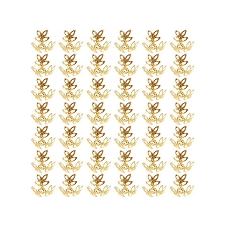 

400PCS DIY Jewelry Making Accessories Three-leaf Hollowed-out Flower Accessory Delicate Earrings Making Material Multi-purpose DIY jewelry Making Supplies for Home Store Use Golden