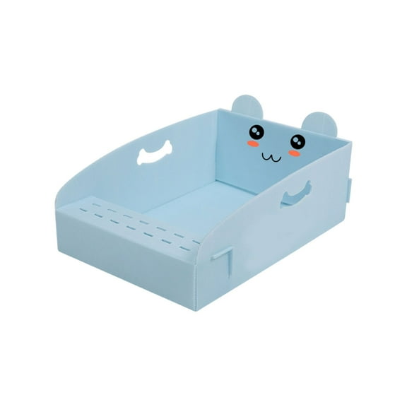 Blue Foldable Travel Litter Tray with Open-Top Design and Extra-Large Capacity, Perfect for Pet Travel, Outdoor Use, and Convenient During Trips and Vacation Times