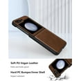 thumbnail image 4 of Case for Samsung Galaxy Z Flip 5 (2023) PU Leather Back & Hard PC Bumper Phone Case for Galaxy Z Flip 5 5G - Brown, 4 of 13