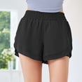 thumbnail image 5 of ClodeEU Women's High Waisted Athletic Shorts, Quick Dry Loose Fit Running Shorts with Liner, Elastic Waist Workout Shorts Black,Women's Plus L, 5 of 8