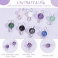 thumbnail image 4 of Glass Bead Charms Double Loop Round Connector Gemstone Beads Round Link Charms Bulk Colorful Pendants for DIY Jewelry Making Gray, 4 of 9