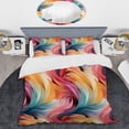 thumbnail image 2 of DESIGN ART Designart "Pink And Blue Electric Swirls Infuse IV" Modern Bed Cover Set With 2 Shams Full - Queen, 2 of 5