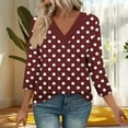 thumbnail image 5 of Plebaso Women's Tops 3/4 Length Sleeve V Neck Tunic Tops for Women Lightweight Casual Loose T-Shirts, 5 of 7