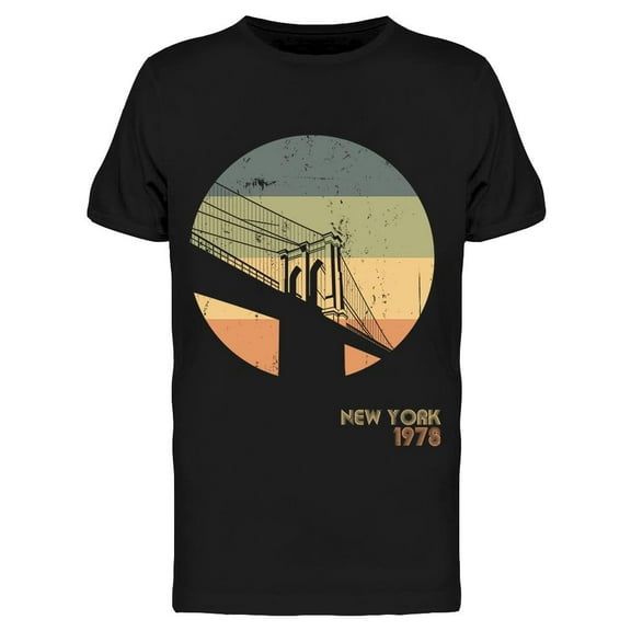 Brooklyn Bridge Coloful Design T-Shirt Men -Image by Shutterstock, Male XX-Large