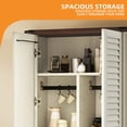 thumbnail image 2 of Craftian Pantry Storage Cabinet with Doors & Adjustable Shelves, 67"H Tool Cabinet with Hooks, White, 2 of 8