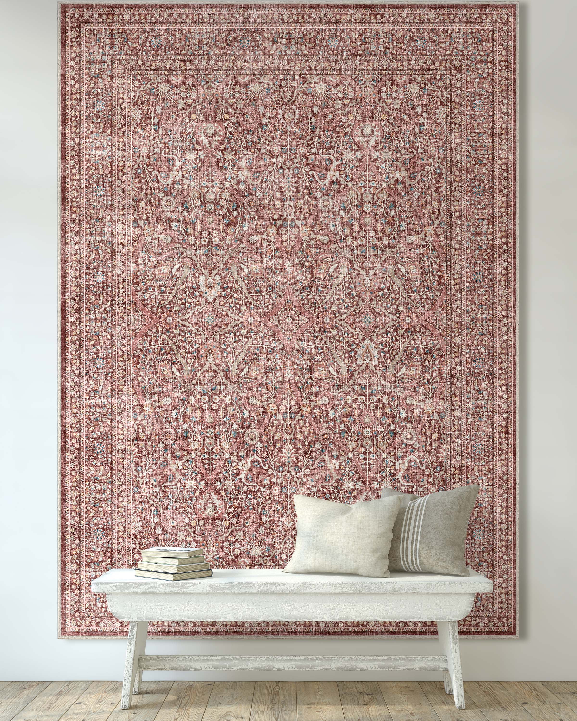 Well Woven Asha Isolde Vintage Oriental Red 5'3" x 7'3" Flat-Weave Area Rug